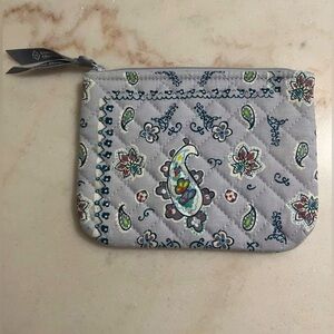 Vera Bradley Dreamer Paisley Print Small Quilted Pouch Cosmetic Bag